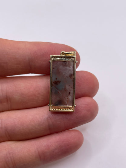 9ct gold aquaprase and diamond pendant