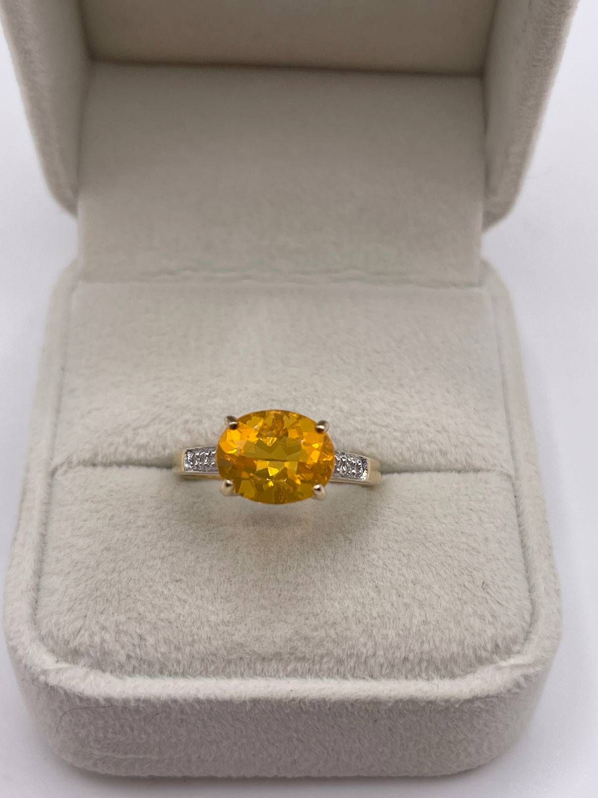 9ct gold opal and diamond ring