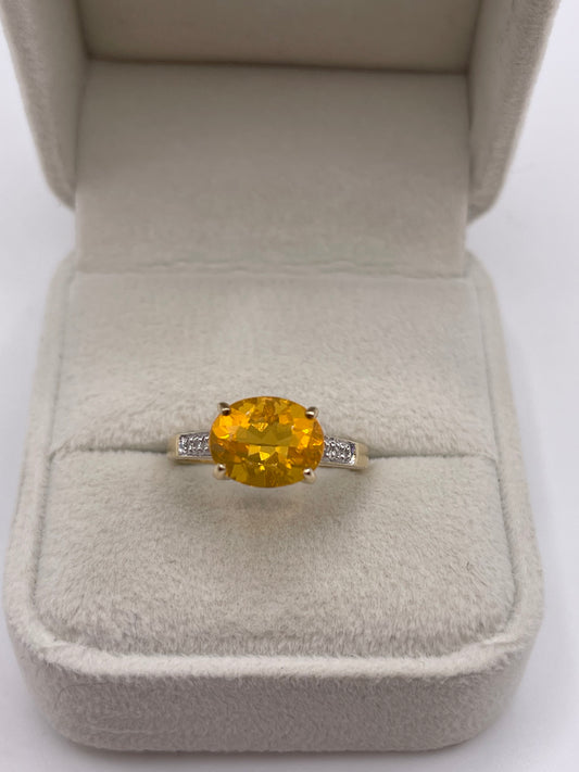 9ct gold opal and diamond ring