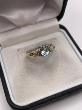 Load image into Gallery viewer, 9ct gold blue topaz and diamond ring
