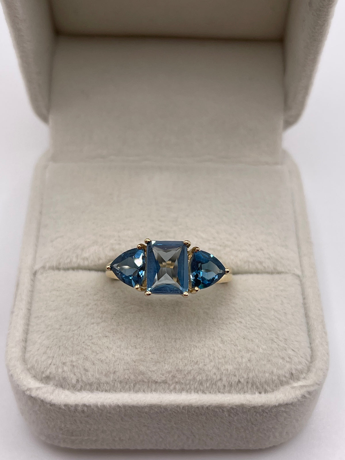 9ct gold blue topaz ring