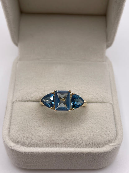 9ct gold blue topaz ring
