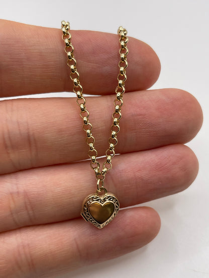 9ct gold heart locket bracelet