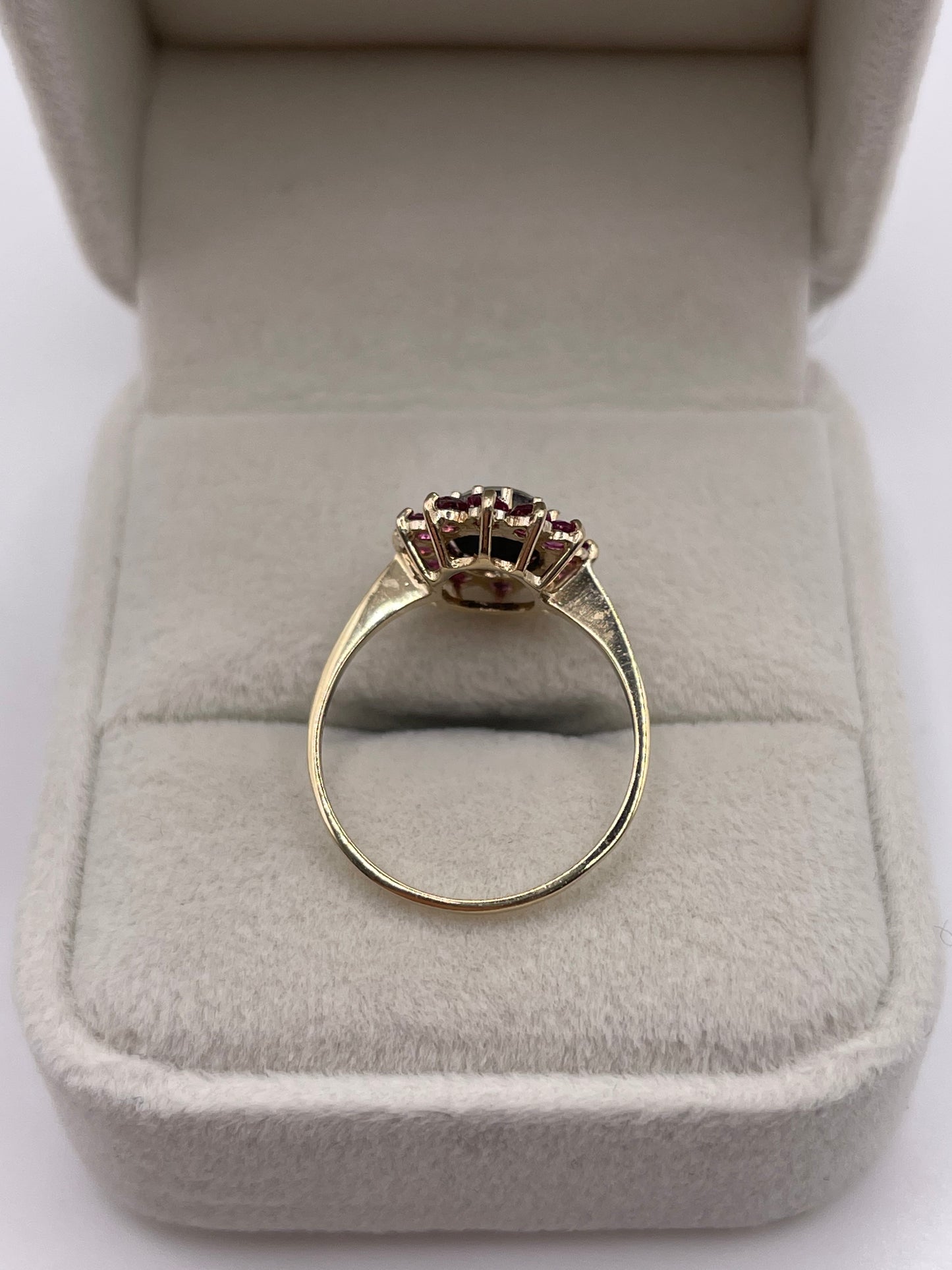 9ct gold opal triplet and ruby ring