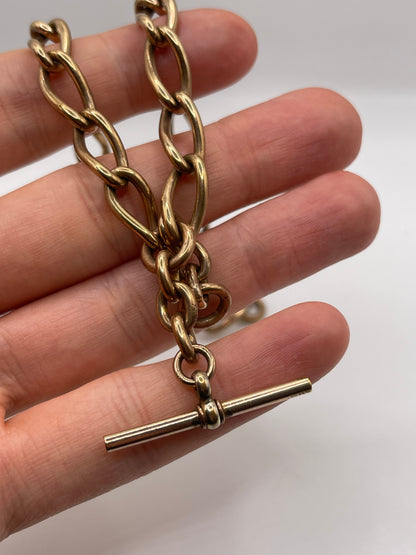 Rolled gold double Albert chain