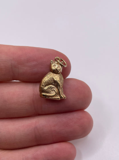 9ct gold cat charm