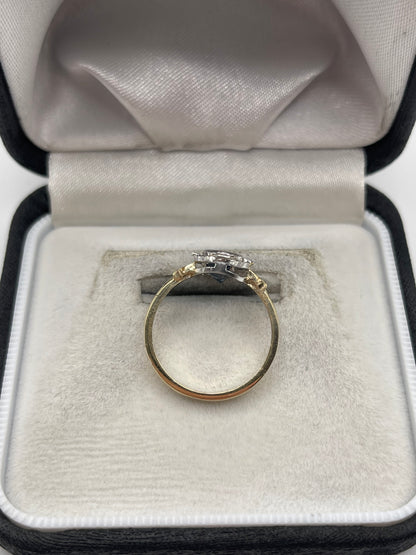 9ct gold topaz and diamond ring