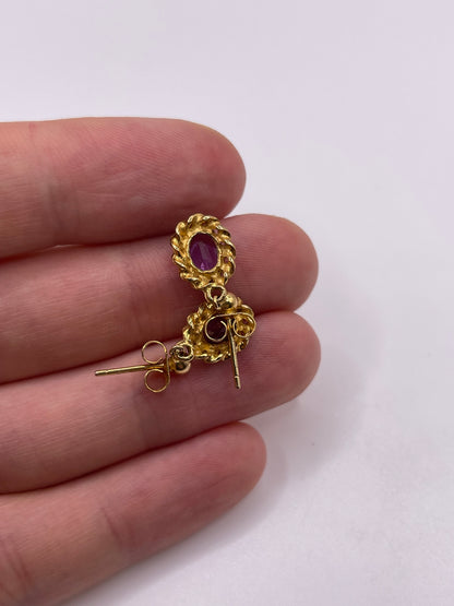 9ct gold amethyst earrings