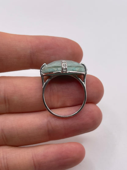 Silver gemstone ring