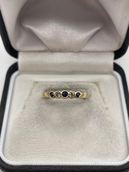 9ct gold sapphire and diamond ring