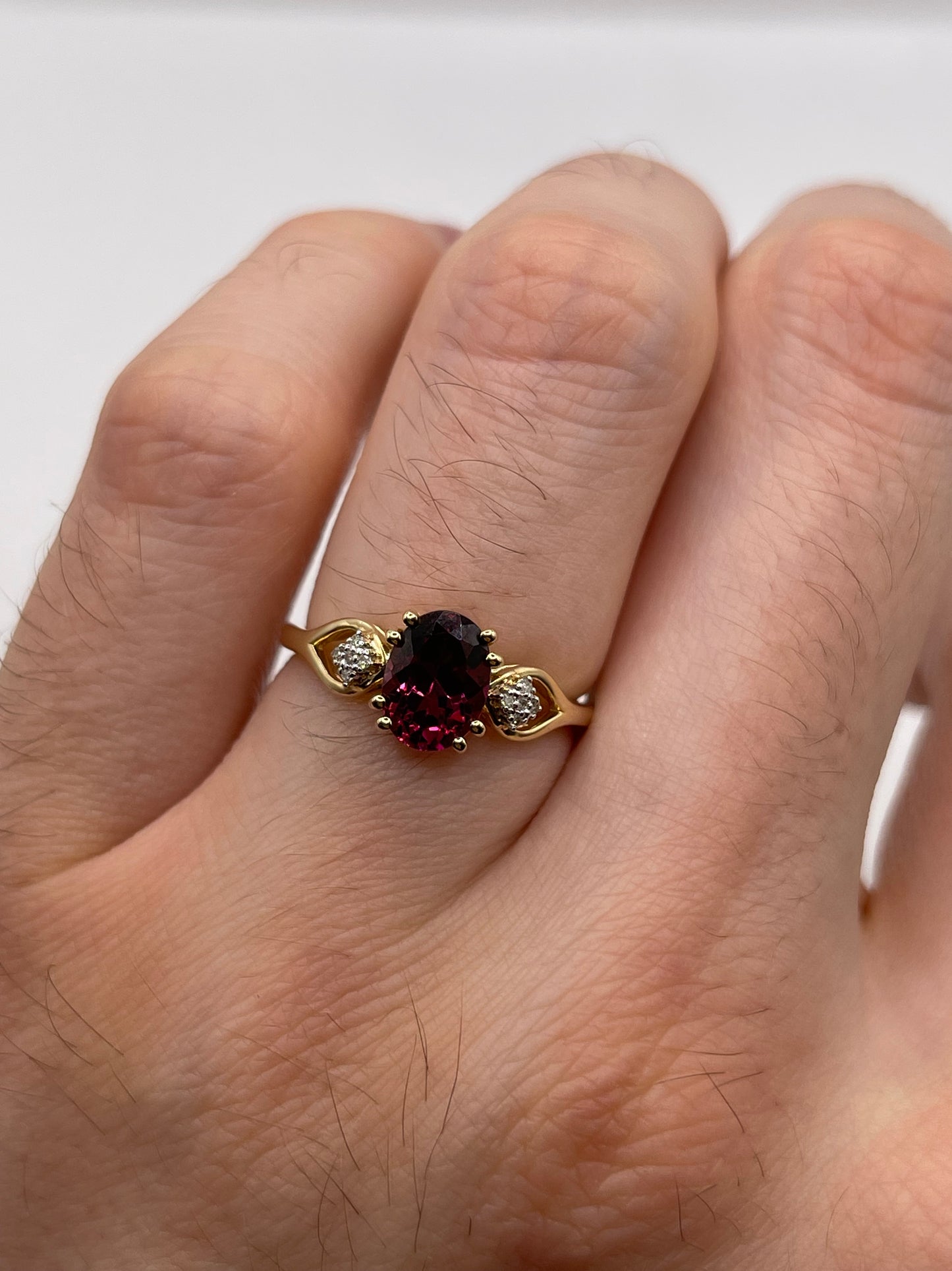 9ct gold tourmaline and diamond ring