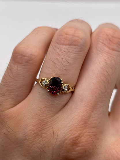 9ct gold tourmaline and diamond ring