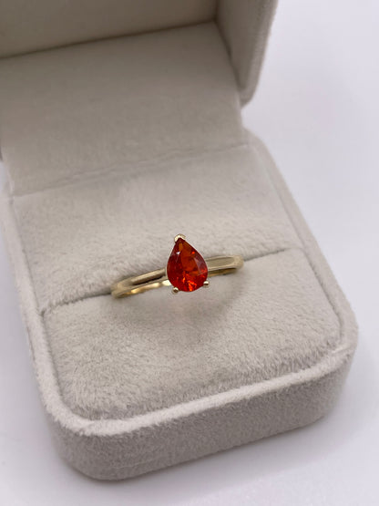 9ct gold fire opal ring
