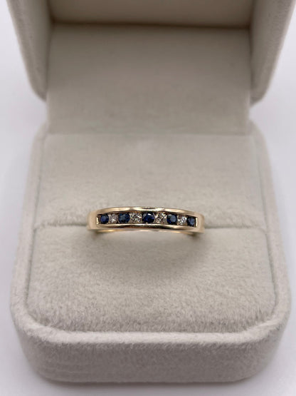 9ct gold sapphire and diamond ring