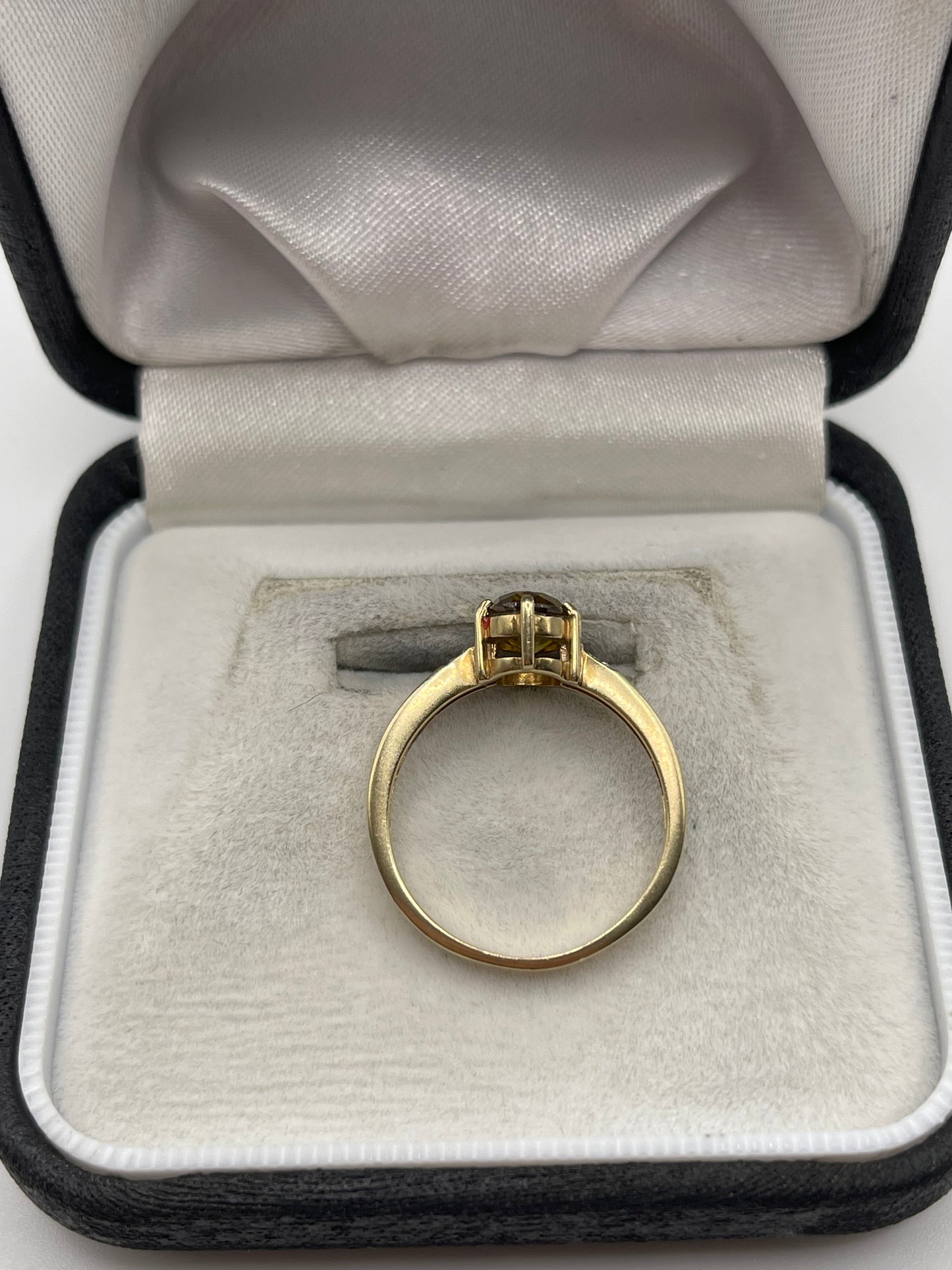 9ct gold sphene and zircon ring