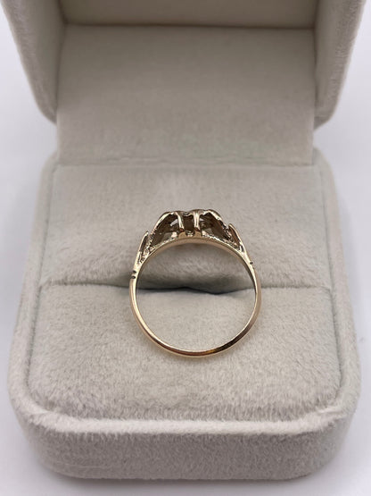 9ct gold double heart ring
