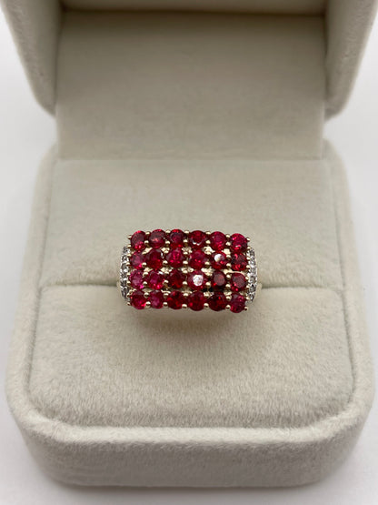 9ct gold spinel and diamond ring