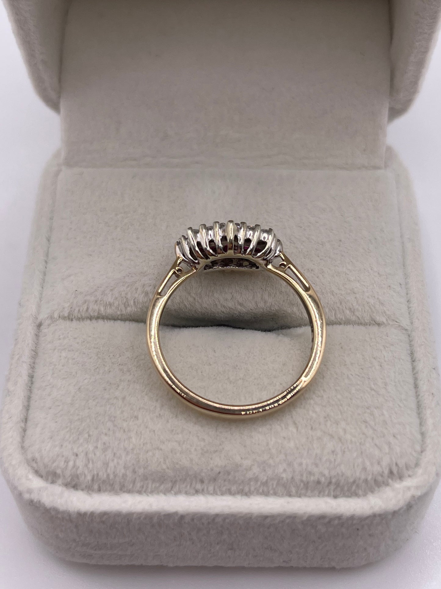 9ct gold ruby and diamond ring