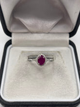 Load image into Gallery viewer, 9ct white gold ruby and diamond ring
