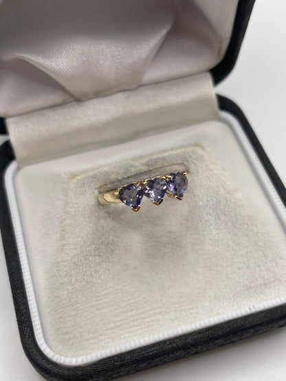 9ct gold iolite ring