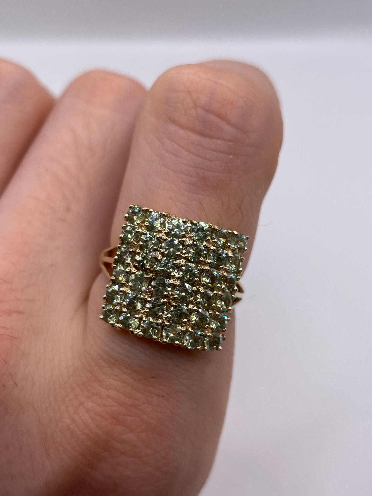 9ct gokd quartz cluster ring