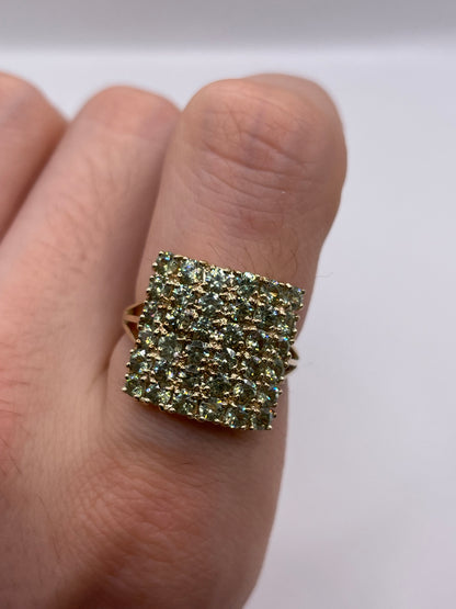 9ct gokd quartz cluster ring