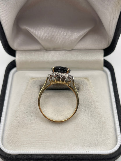 9ct gold sapphire and diamond ring