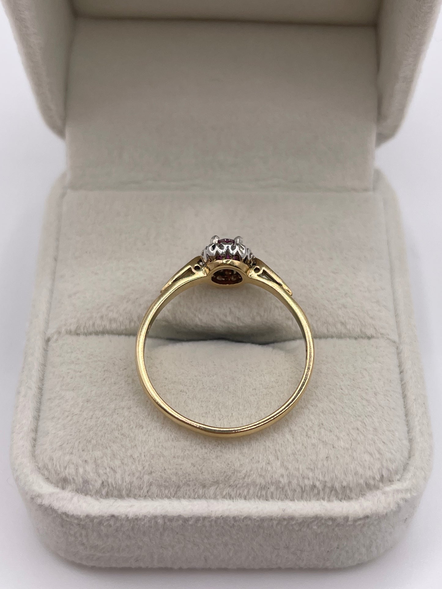 9ct gold ruby and diamond ring