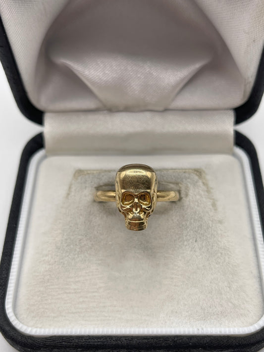 9ct gold skull ring
