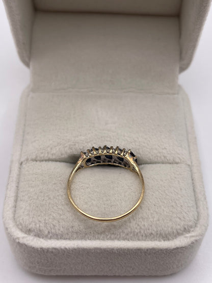 9ct gold sapphire and diamond ring