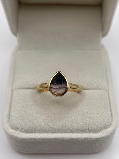 9ct gold blue John ring