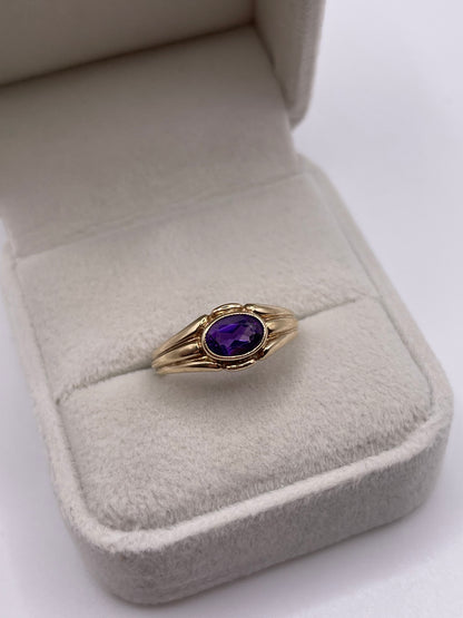 9ct gold amethyst ring