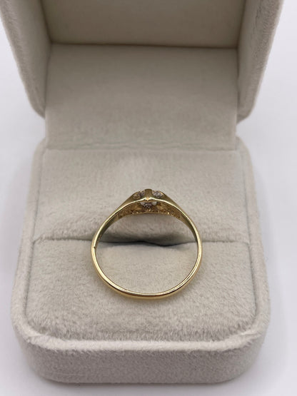 9ct gold diamond gypsy ring