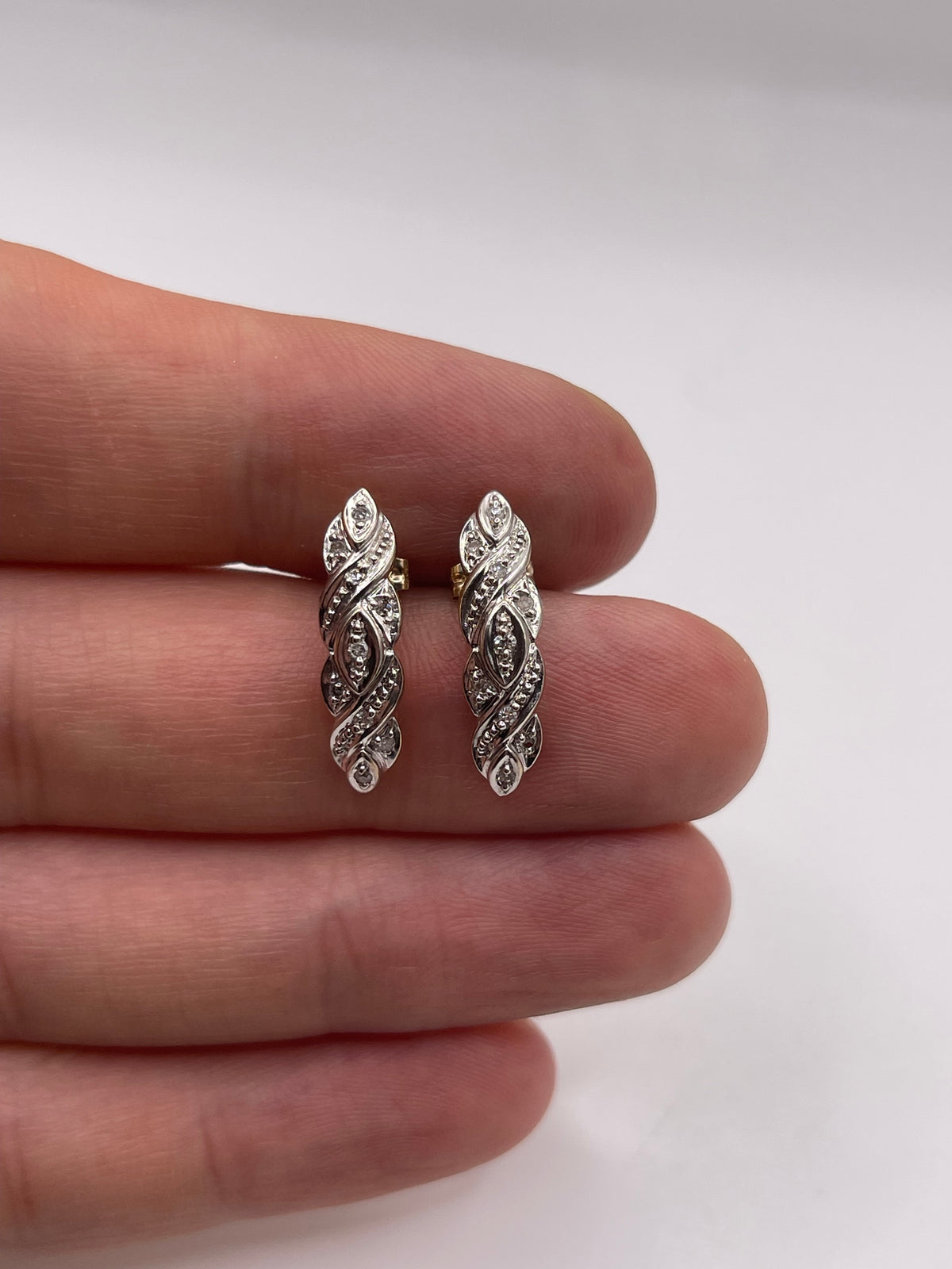 9ct gold diamond earrings