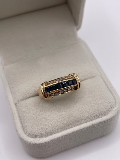9ct gold sapphire and diamond ring