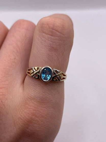 9ct two tone gold topaz ring