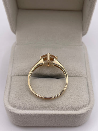 9ct gold morganite and zircon ring