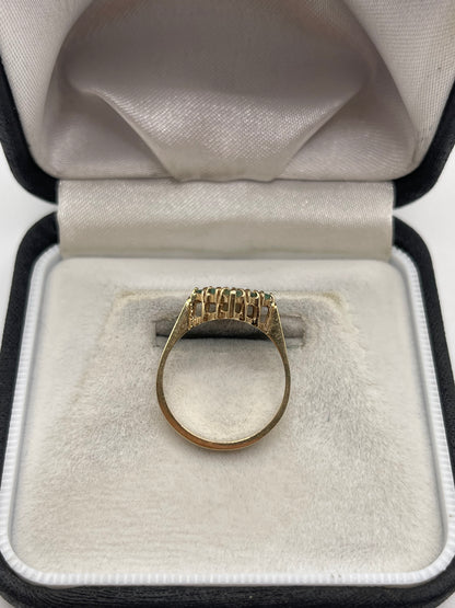 9ct gold emerald cluster ring