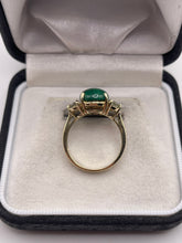 Load image into Gallery viewer, 9ct gold malachite and topaz ring
