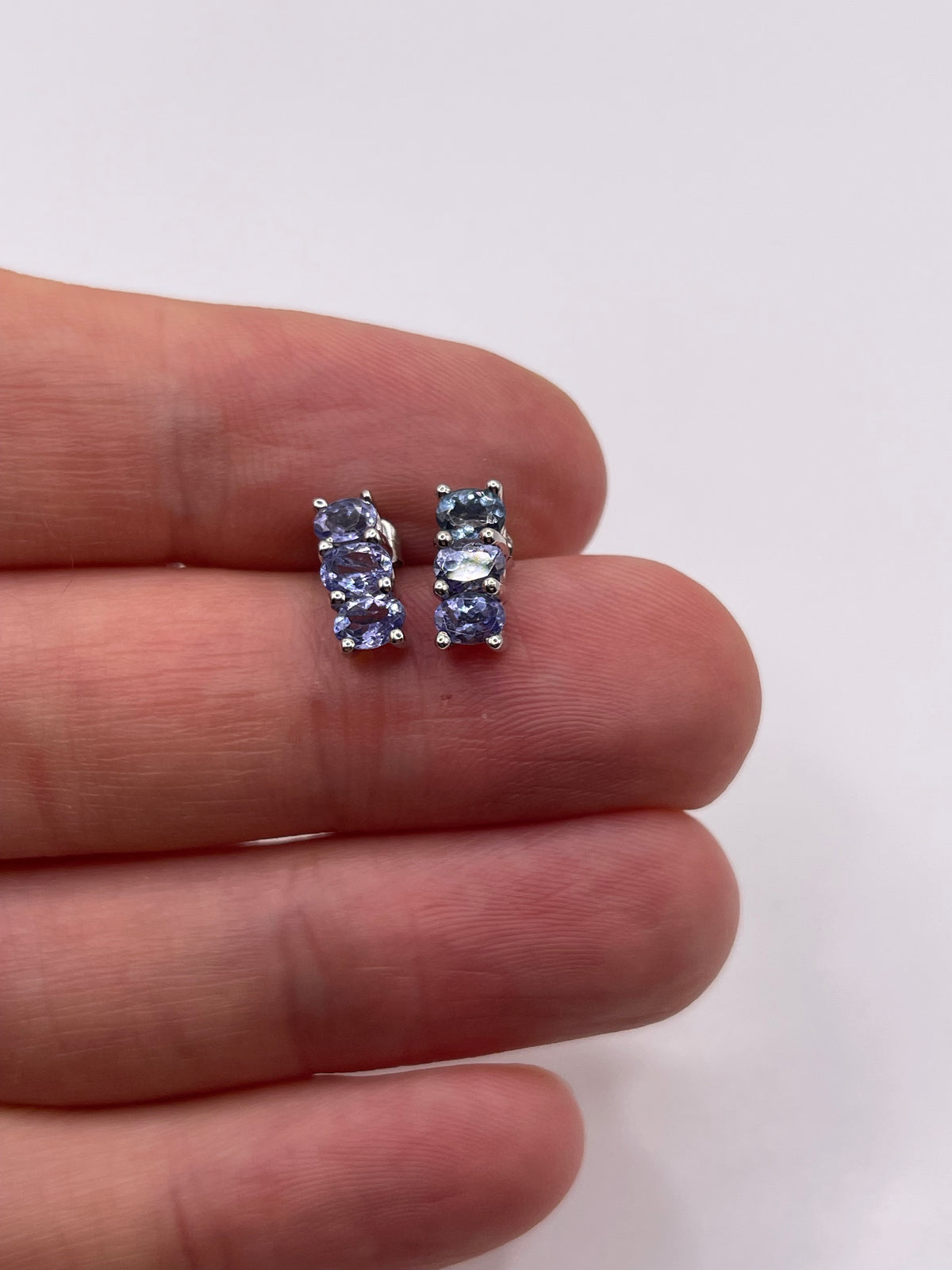 9ct white gold tanzanite earrings