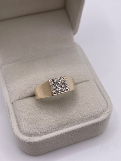 9ct gold diamond cluster ring