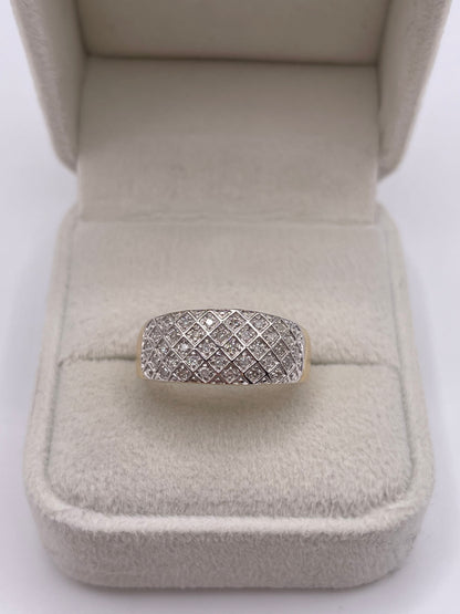 9ct gold diamond cluster ring