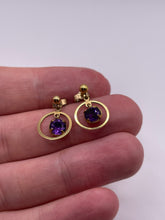 Load image into Gallery viewer, 9ct gold amethyst earrings
