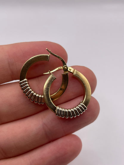 9ct two tone creole earrings
