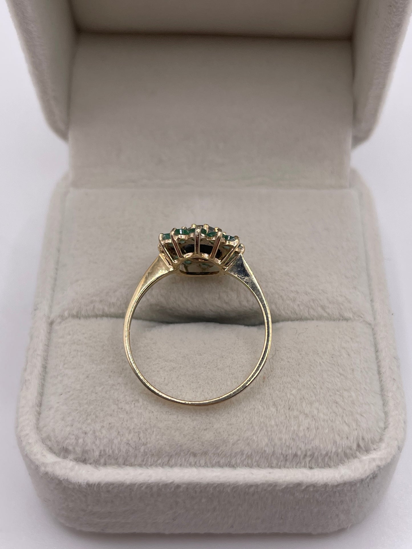 9ct gold opal triplet and emerald ring