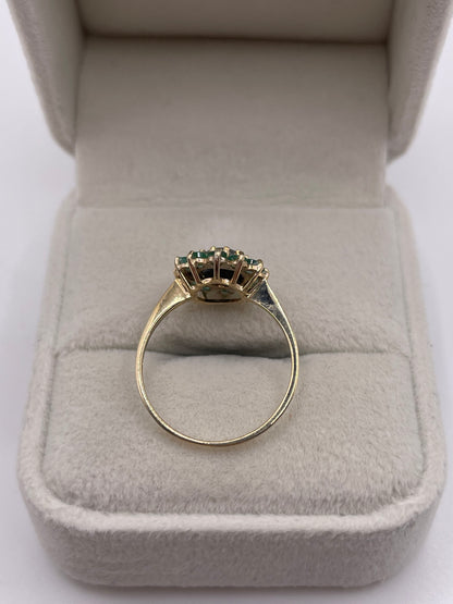 9ct gold opal triplet and emerald ring