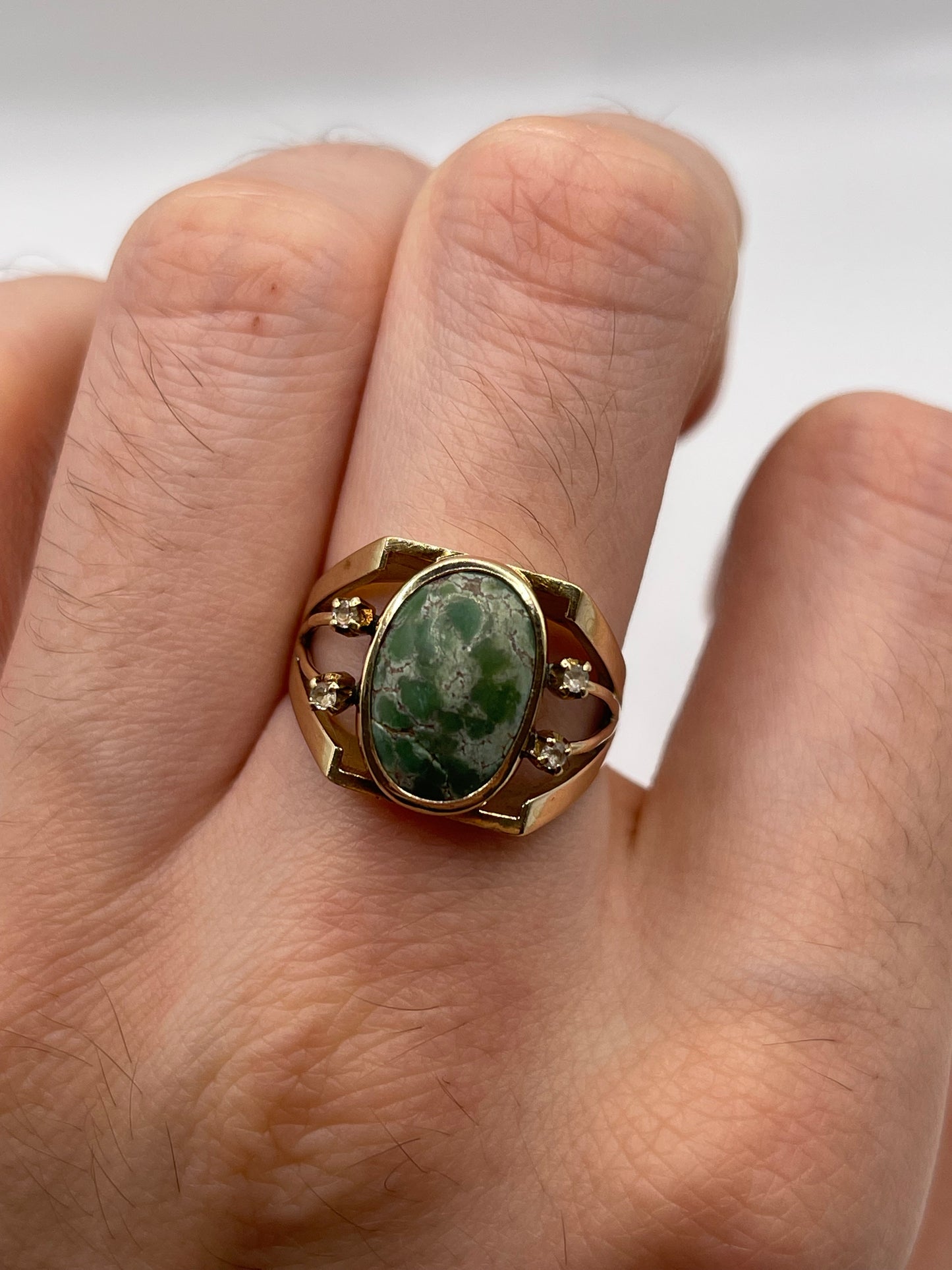9ct gold turquoise ring