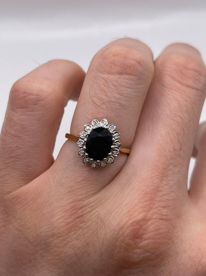 9ct gold sapphire and diamond ring