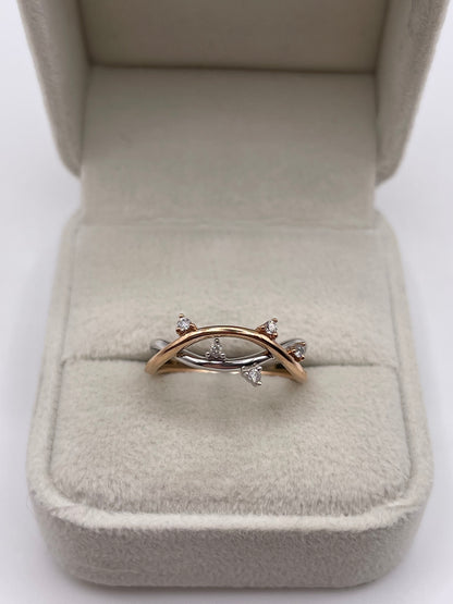 9ct two tone gold diamond ring