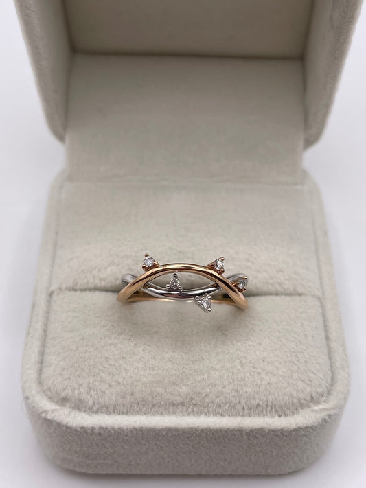 9ct two tone gold diamond ring